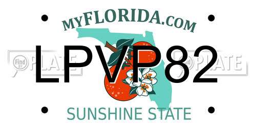 LPVP82 Florida License Plate