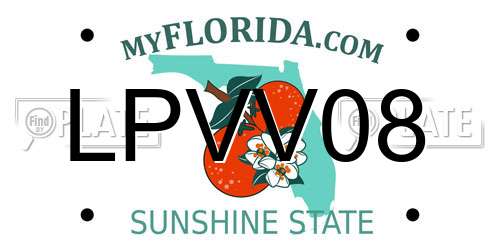 LPVV08 Florida License Plate