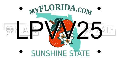 LPVV25 Florida License Plate