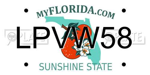 LPVW58 Florida License Plate