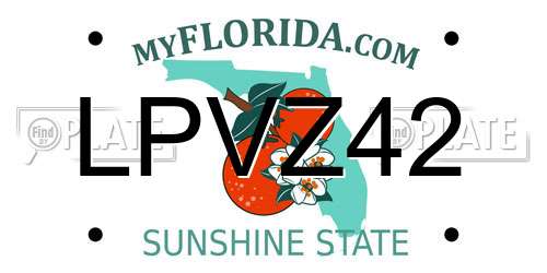 LPVZ42 Florida License Plate
