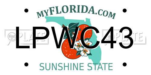 LPWC43 Florida License Plate
