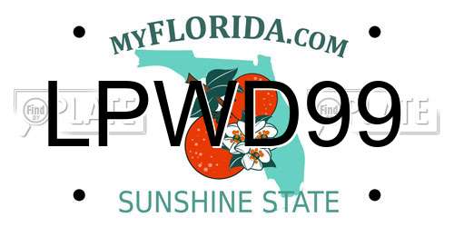 LPWD99 Florida License Plate