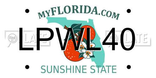 LPWL40 Florida License Plate