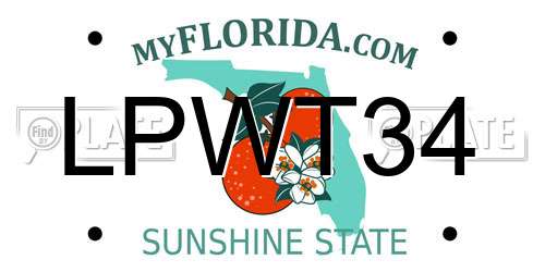 LPWT34 Florida License Plate