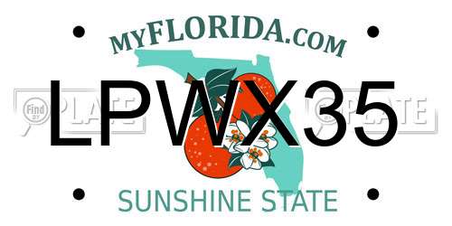 LPWX35 Florida License Plate