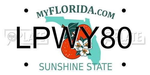 LPWY80 Florida License Plate