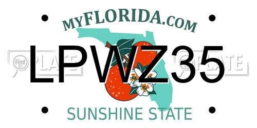 LPWZ35 Florida License Plate
