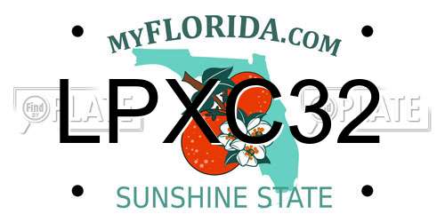 LPXC32 Florida License Plate