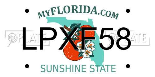 LPXF58 Florida License Plate