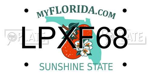 LPXF68 Florida License Plate