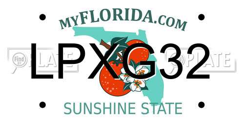LPXG32 Florida License Plate