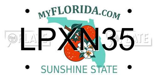LPXN35 Florida License Plate