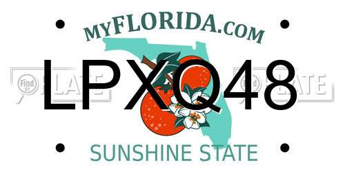 LPXQ48 Florida License Plate