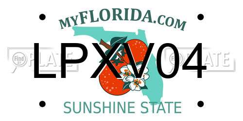 LPXV04 Florida License Plate