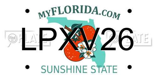 LPXV26 Florida License Plate