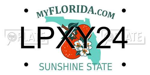 LPXY24 Florida License Plate