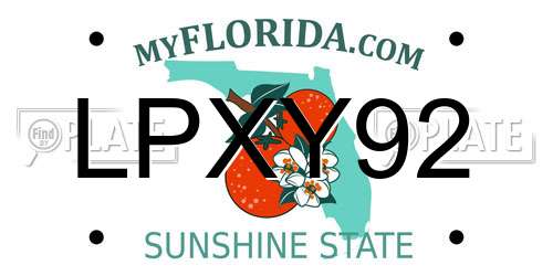 LPXY92 Florida License Plate