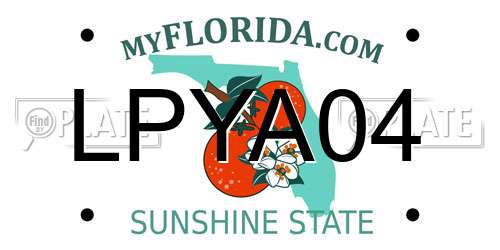 LPYA04 Florida License Plate