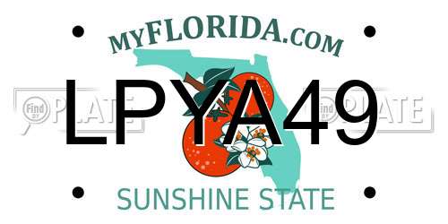 LPYA49 Florida License Plate