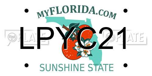LPYC21 Florida License Plate