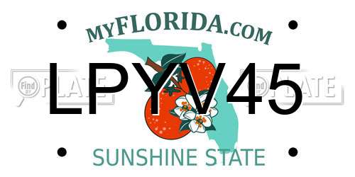 LPYV45 Florida License Plate