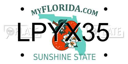 LPYX35 Florida License Plate
