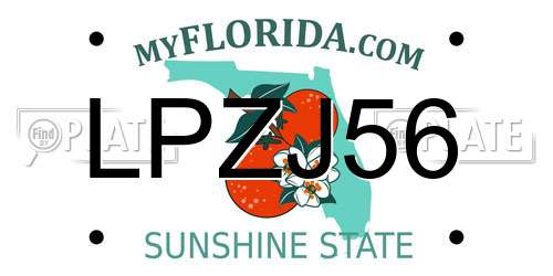 LPZJ56 Florida License Plate