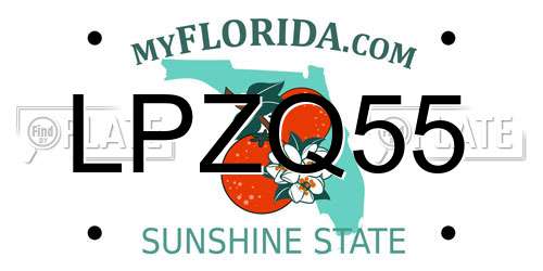 LPZQ55 Florida License Plate