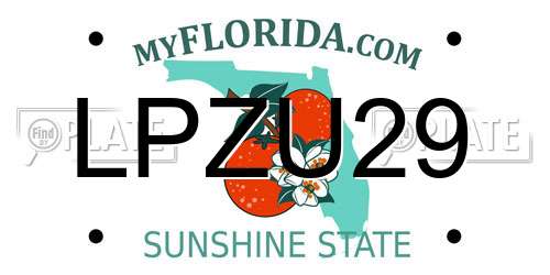 LPZU29 Florida License Plate