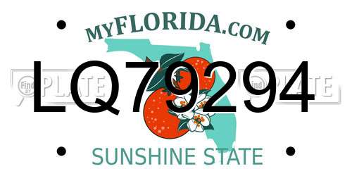 LQ79294 Florida License Plate
