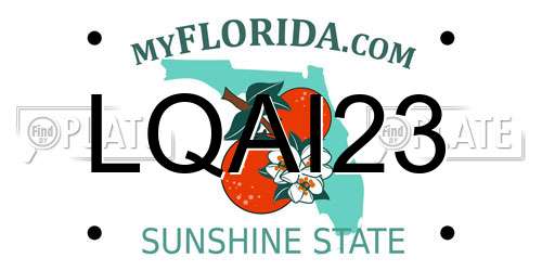 LQAI23 Florida License Plate