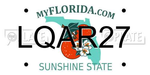 LQAR27 Florida License Plate