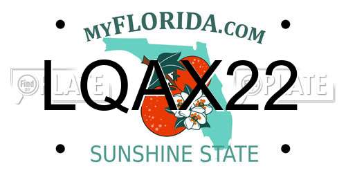 LQAX22 Florida License Plate