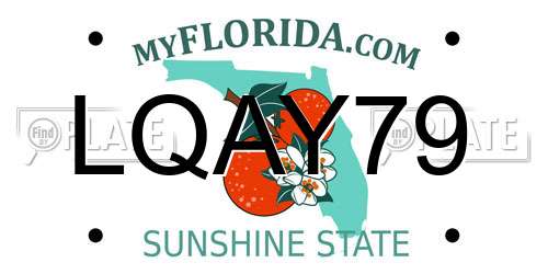 LQAY79 Florida License Plate