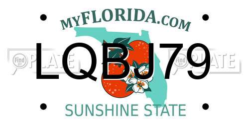 LQBJ79 Florida License Plate