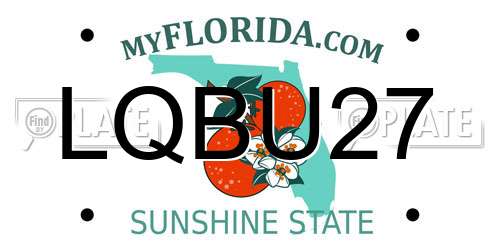 LQBU27 Florida License Plate
