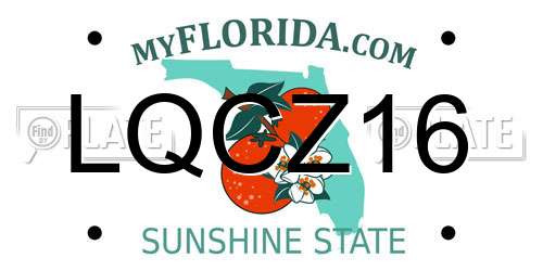 LQCZ16 Florida License Plate