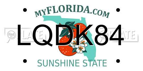 LQDK84 Florida License Plate
