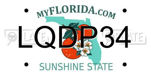 LQDP34 Florida License Plate
