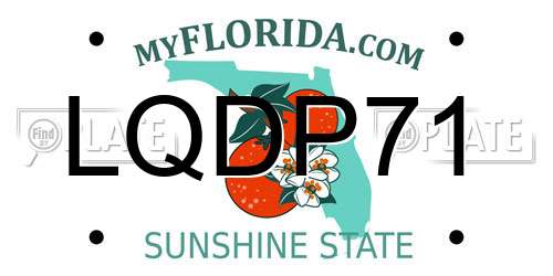 LQDP71 Florida License Plate