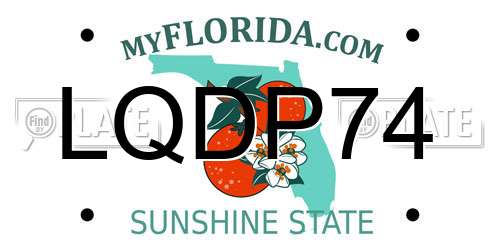 LQDP74 Florida License Plate