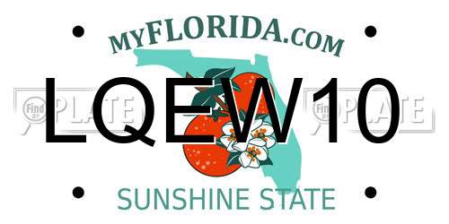 LQEW10 Florida License Plate