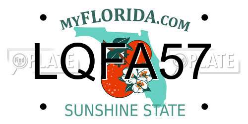 LQFA57 Florida License Plate