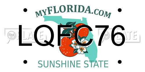 LQFC76 Florida License Plate