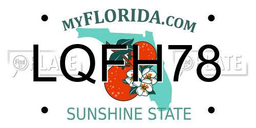 LQFH78 Florida License Plate