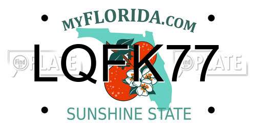 LQFK77 Florida License Plate