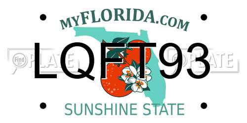 LQFT93 Florida License Plate