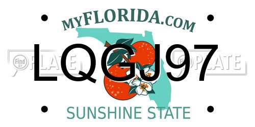 LQGJ97 Florida License Plate