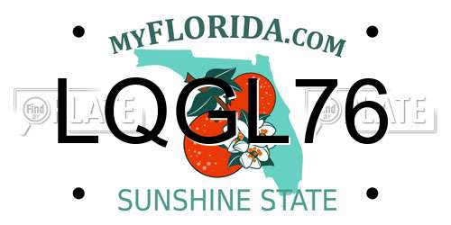 LQGL76 Florida License Plate